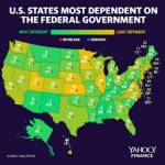 These are the U.S. states most and least dependent on the ...